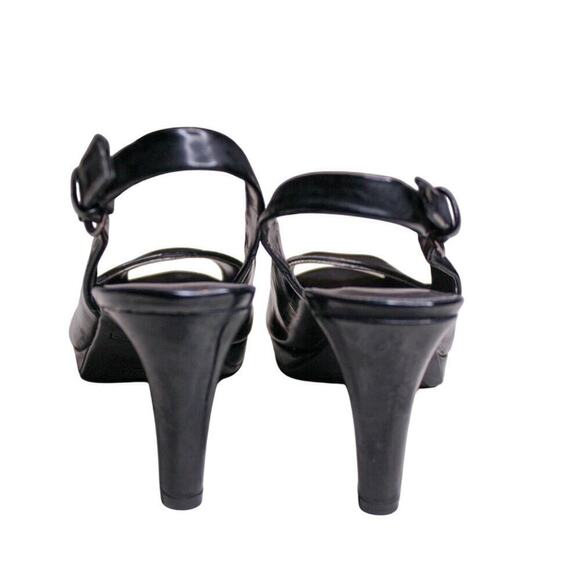 Etienne Aigner Peep Toe Sling Back High Heel Pumps Platform Black 7 - Picture 4 of 5